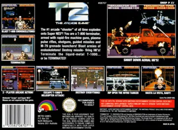 T2 - The Arcade Game (Europe) box cover back